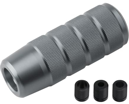 Osilly - Pomo de palanca de cambios de 95 mm para automóvil, mango para cambio manual, aluminio, con 3 adaptadores roscados M8 M10 M12 x 1,25, universal para vehículos con cambio manual (gris)