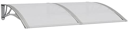 Gecheer Türvordach Haustürdach Überdachung Türdach Pultvordach Vordach Haustür Tür Dach Haustürvordach Grau 150x100 cm Polycarbonat