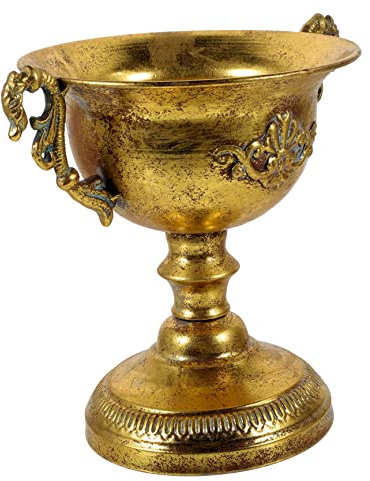 Zerodeko Vintage Metal Flowerpot Iron Urn Planter Retro European Style Decorative Flower Vase for Home and Garden Table Centerpiece