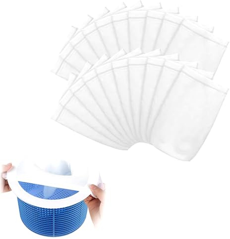 20 Stück Pool Skimmer Socken,Aquarium Filtersocken Skimmer,Fltereinsatz Skimmersocken,Wiederverwendbar Filterstrumpf,Filternetz Poolsocken,Schwimmbad Skimmernetz,Skimmerfilter für Pool Skimmer