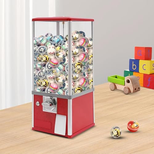 WANGYYDS Máquina Gashapon, Dispensador Automático De Premios, Dispensador De Caramelos Abs, Dispensador De Cápsulas Redondas Hinchables para 4,5-5,5 Cm,Red