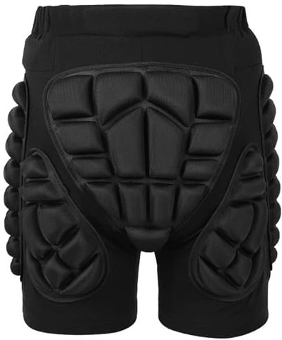GSJNHY Gepolsterte Ski Schutzhosen Kinder Outdoor Sport Schutz Ski Skate Snowboard Shorts Skifahren Protektor Rollschuhlaufen Schützende Hüfte Gepolsterte Shorts Knieschoner(Black,XXXL)