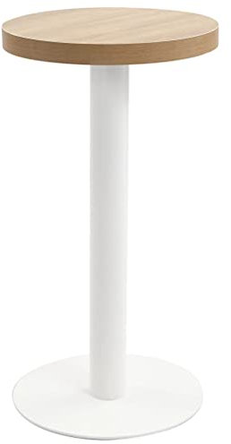 ZEYUAN Bistrotisch, Gartentisch, Balkontisch, Balkon Tische, Beistelltisch Garten, Beistelltisch Outdoor, Gartenesstische, Hellbraun 40 cm MDF