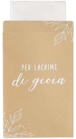 Italienisch Papiertüten lacrime di gioia Hochzeit Mini Tüten Für die Freudentränen Eukalyptus Verpackung Deko für Taschentücher Gastgeschenke Hochzeitsdeko (100 stück Blumen)