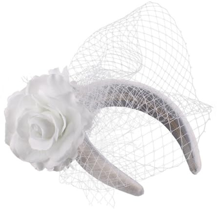 CAZSTYK Vintage Fascinator Stirnband Exquisite Rose für Party Hochzeit Kostüm Pillbox Hut Dame Kopfbedeckung für Beerdigung/Hochzeit