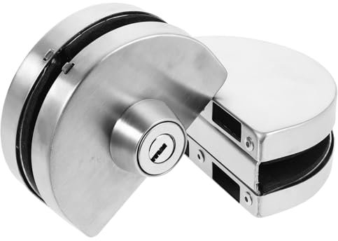 UKCOCO 1set Sliding Door Lock with Key Glass Door Handle and Roller Lock for Office and Commercial Spaces Double-Sided Design for Enhanced Security