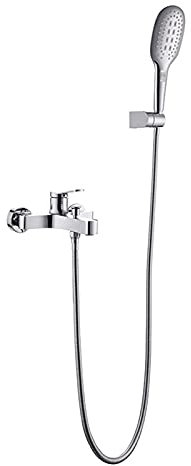 Rubinetto della Vasca da Bagno con del Cilindro in Rame Tocco Calda e Fredda, Set rubinetti per la montata a Parete, separatore Acqua di Sollevamento, Doccia elettroplasta