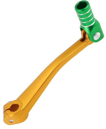 Motoforti Palanca De Cambio Plegable Para Moto Para Bosuer 125 Pedal De Palanca De Cambio De Aleación De Aluminio Palanca En Tono Dorado Cabeza Verde Con Anillo En Tono Plateado