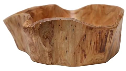 Eyccier Obstschüssel 10-11 Polished & Wached Stall & Leckfest unregelmäßig Holzschale für Nahrung, Snack, Brot, Salat in Küche, Wohnzimmer, Esszimmer, zufällige Form.