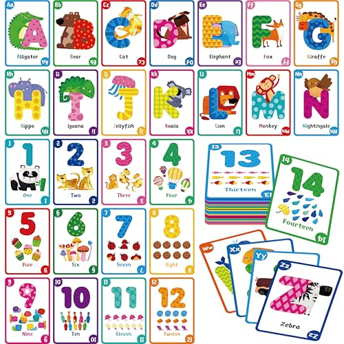 Go Fish Kartenspiel, 80 Alphabet- und Zahlenkarten, Übergröße, ABC 123 Memory-Spiel für Kinder, Lernen, Partyspiel, Familientreffen, Spieleabend, Klassenzimmer-Aktivitäten