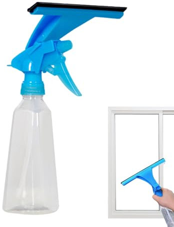 Window Cleaning Squeegee - Windshield Wiper Glass Scraper With Spray Bottle | Window Squeegee | Stainless Steel Squeegee Shower | Wiper Scraper Cleaner With Strong Storage Hook For Bathroom Floor Kit