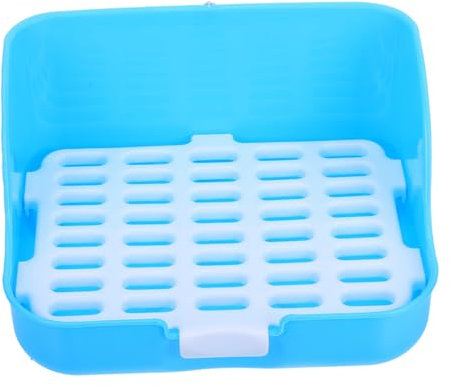 Toyvian Kaninchen Toilette für Kleintiere Praktische und Spritzwassergeschützte Kloschale für Kaninchen Meerschweinchen und Hamster Leicht zu Reinigende Haustier Toilette mit Abnehmbarer