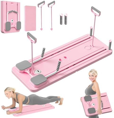 ARCHEXE Upgraded Pilates Reformer Board, Foldable 5 in 1 Pilates Machine, Multifunctional Full Body Workout Trainer Auto Rebound, Strength & Balance Ab Roller Training for Home & Gym