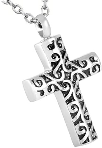 PENCHEAK Collar De Collar Memorial Cenizas Recipiente De Recipiente Joyas Cremación para Cenizas/Cabello Elegante Relicario Tallado para Mujeres Hombres Cenizas Hombres