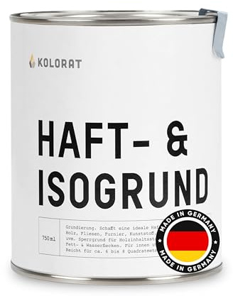 Kolorat® Haft- & Isogrund 750ml für Holz, Fliesen, Furnier, Metall | DE | Haftvermittler, isoliert Flecken & Holzinhaltstoffe, Untergrundvorbereitung für Lack & Holzfarbe, Made in Germany
