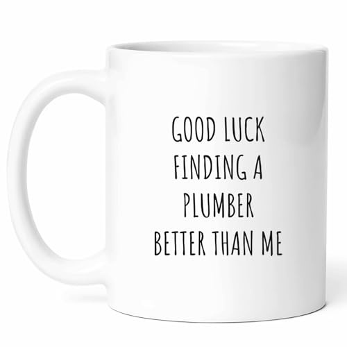 Plumber Retirement Mug - Pipe Fitter Coffee Cup - Funny Gift From Family - Plumbing Expert Tea Mugs - Waterworks Cups - 11 Oz Ceramic Gifts For Homeowners, Birthday, Him, Her, Christmas, Housewarming
