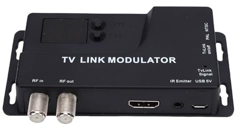Plyisty Convertitore da HD a RF 1080P Modulatore da a RF Convertitore TV Digitale-analogico per Dispositivi di Interfaccia Multimediale HD con Supporto PAL NTSC 471,25-885,25 MHz