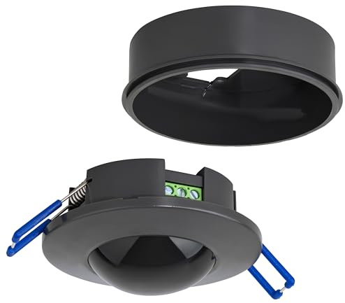SEBSON Détecteur de Mouvement Intérieur - Montage Encastré et en Saillie au Plafond - LED adapté Max. 600W, Programmable, Capteur Infrarouge 8m/360°