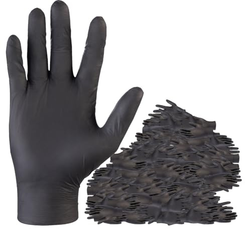 PEARL Einmalhandschuh: 200er-Set Nitril-Einweghandschuhe, puder- & latexfrei, Größe M, EN 455 (Latexfreie Einmalhandschuhe, Handschuhe, Autopflege)