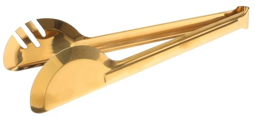DOITOOL Pinces à Buffet en Acier Inoxydable 304 Épaisses 30 Cm Dorées, Pinces Cuisine Semi-circulaires Antidérapantes, Accessoires Polyvalents pour Barbecue, Service et Préparation