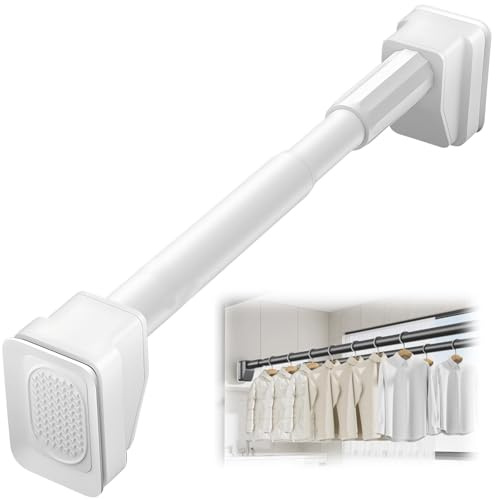Barra Telescópica Extensible 160-250 cm Arra de Cortina de Ducha Ajustable 70-120 cm 210-300 cm Varillas de Tensión Sin Taladrar para Baño Armario(White,110-190cm/44-74)