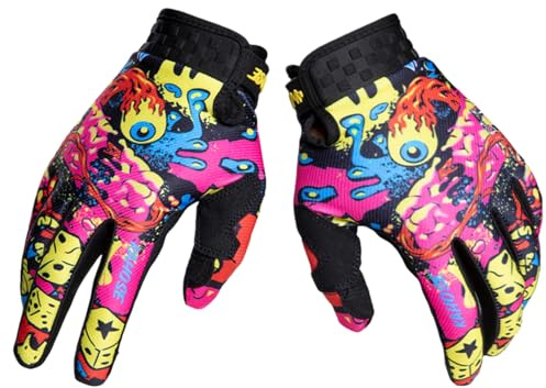 TATACLEA Ghost-Eye Graffiti Full Finger Breathable Motorcycle Glove Motocross Motorbike & ATV Off Road Racing Sports Cycling Gloves for Men & Women