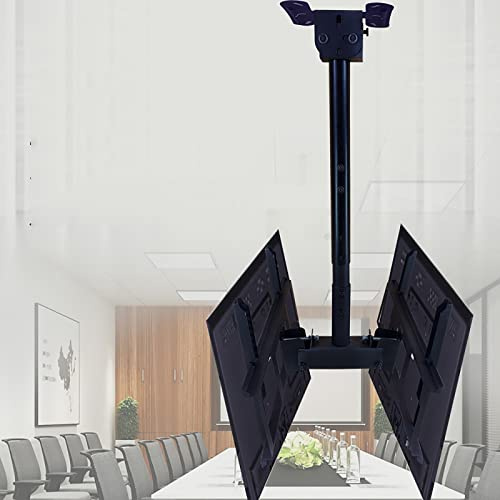 Dual-Sided Adjustable Ceiling TV Mount, Tiltable & Swivel for 32-60 Inch Flat and Curved TVs - Ceiling TV Bracket for Easy Viewing and Space-Saving