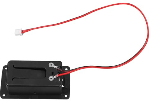 Ipetboom Support de Pile 9v pour Guitare Électrique Connecteur 2 Broches, Boîtier en Plastique Noir Compatible Pick-ups Actifs, Compartiment Batterie Solide pour Accessoires D'instrument