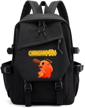 LKY STAR Anime Chainsaw Man Merch Teenagers Bookbags Elementary School Bags for Travel Outing Denji Pochita Backpacks