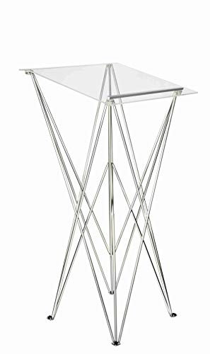 Spider Pult – Stehpult klappbar transparent | Acryl Pultplatte 49 x 49 cm | 115 cm Stehhöhe | leichtes, faltbares Rednerpult – Schreibpult aus stabilem Aluminium und Acryl