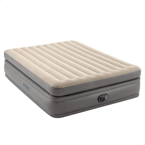 Intex - 64164NP - Lit Gonflable Prime Comfort Elevated - Électrique 2 Pers, Beige