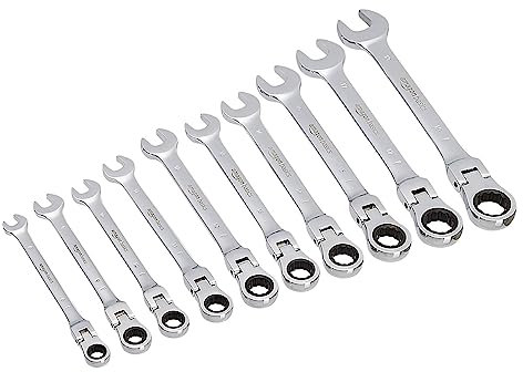 Amazon Basics Flexibler Ringratschenmaulschlüssel-Satz, 10-teilig