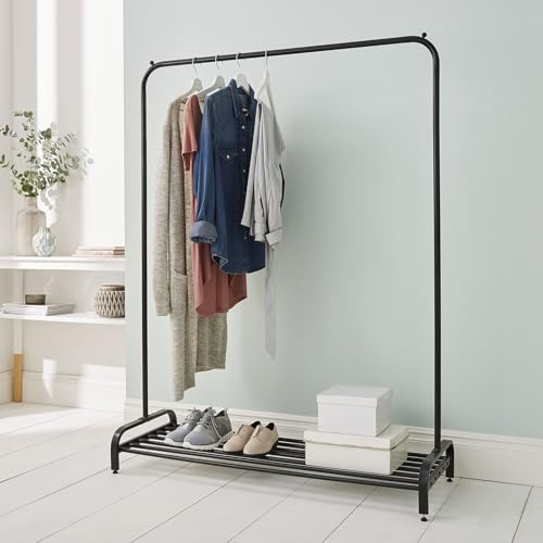 House of Home Heavy Duty Clothes Rail Shoe Rack 120cm Freestanding Black