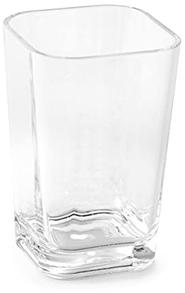 Huang Acrylic Clear Square Toothbrush Holder or Bathroom Tumbler Cup | Shatter-Proof, Stylish, Durable and Modern Minimalist Design
