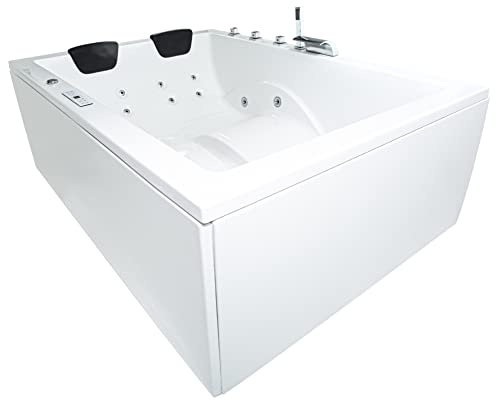 Basera® CLASSIC Indoor Whirlpool Badewanne XXL Wave (190 x 140 cm)