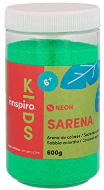 INNSPIRO Sabbia colorata NEON verde 600 gr per decorazione e artigianato, verde neon