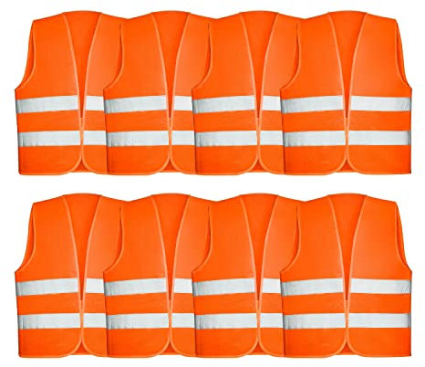 Kuglo Albrecht Auto Warnwesten 24 Stück orange EN ISO 20471 - PKW Pannenweste 2022 Unfallweste Sicherheitsweste reflektierend LKW, Motorrad, Baustellenfahrzeuge