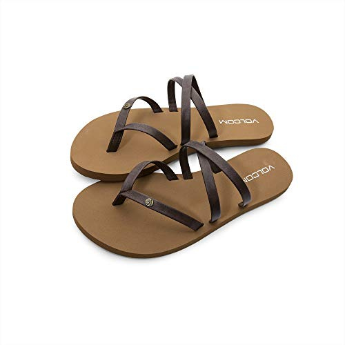 Volcom Women’s Easy Breezy Sandals – Lightweight Slip-On Sandals for Everyday Summer Wear, Brown, 9