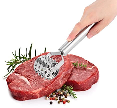 Rolling Meat Tenderizer, Stainless Steel Meat Tenderizer Roller Pizza Roll Meat Needle Pin Hole Punch for Cube Steak Maker Chicken Pork Beef Tenderizer Tool