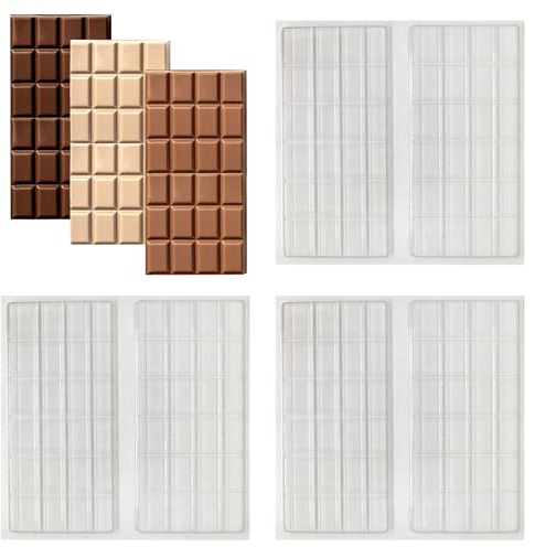 Plain Chocolate Bar Moulds - 100g - Sets of 1, 3, 6, 200 or 600 (6 Moulds)