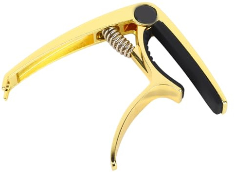 Gitarren-Kapodaster, Metall, Verstellbare Federspannung, Kapodaster für Akustische Elektrische Ukulele, Bass, E-Gitarren, Kapodaster (Gold
