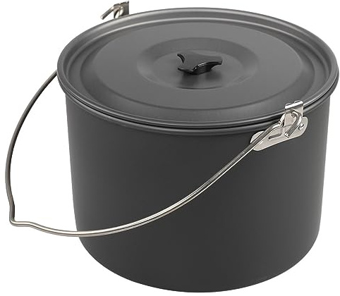 Lixada Olla Colgante portátil para Acampar, Olla de Cocina de 8L, Utensilios de Cocina para Exteriores, para Acampar, Senderismo, Pesca