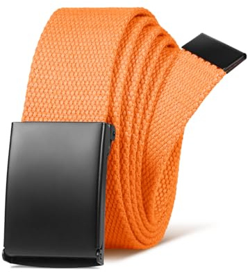 LXMY Gürtel Herren Ohne Löcher - Stufenlos Verstellbar Canvas Stoff Gürtel - Outdoor Business Arbeitsgürtel Passt Überall Hin