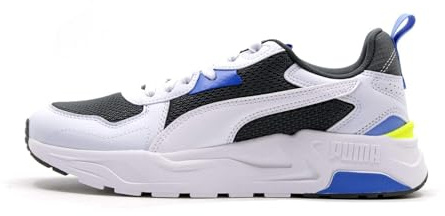 PUMA Herren Trinity Lite Sneakers 43Mineral Gray White Silver Mist Electric Lime