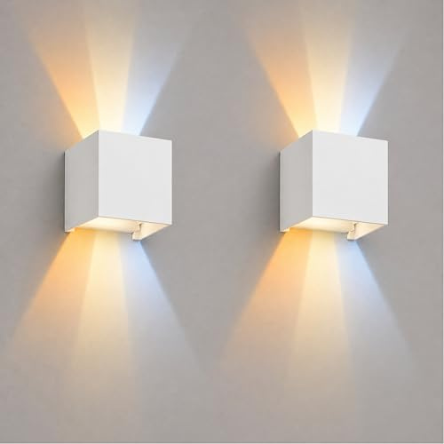 CLAR - Aplique LED Exterior Pared Blanco 12W CCT (Pack 2)