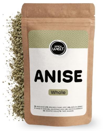 Spicy Welt Anis Vert Entier (250g)– Graines d'Anis (Pimpinella Anisum) | Pour Infusion, Pâtisserie, Pain & Biscuit | Saveur Douce & Fraîche | 100% Naturel, Sans Additifs