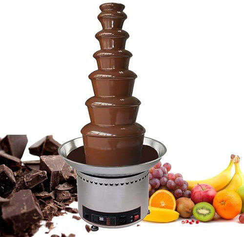 RayGenius Large Capacity Chocolate Fountain Machine, 5/6 Tier Commercial Chocolate Fondue Waterfall With Temperature Control, Electric Sauce Warmer, For Parties, Restaurants,5Layers