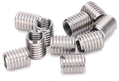 Haosie 10 Stück Reduziergewinde, Gewindeeinsatz M8 auf M10 aus Edelstahl, Gewindebuchse zur Reparatur von Gewinde, Innengewinde M8 x 1,25 mm, Außengewinde M10 x 1,