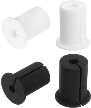 sourcing map 4 passacavi per foro da parete da 2,5 cm, kit di instradamento cavi in silicone antiscivolo da parete, accessori per cavi Ethernet (nero bianco)
