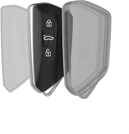 Autoschlüssel Hülle kompatibel mit VW Golf 8, 3-Tasten Autoschlüssel - Silikon TPU Schlüsselcover - Passend für Volkswagen ID.3,für ID.4,für Seat Leon,für Skoda Octavia,für Cupra Formentor